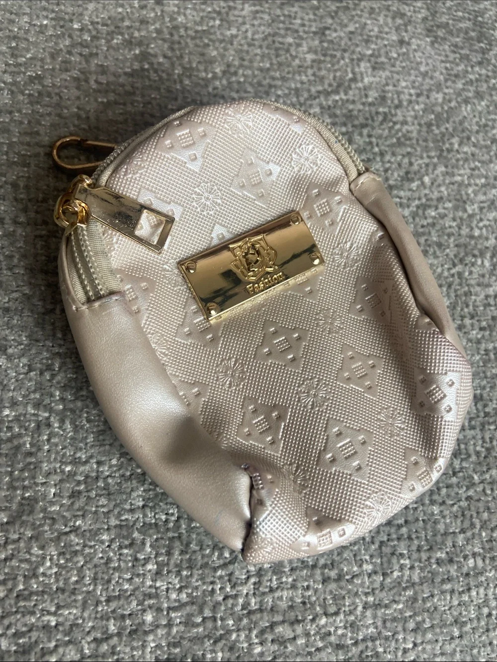 Small Women's Pouch - Light Pink with Gold Accent